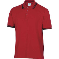 KOSZULKA POLO DELTA PLUS AGRA BAWEŁNIANA CZERWONO CZARNA ROZMIARY S DO 3XL