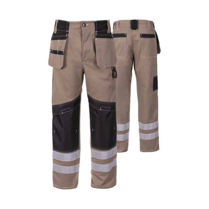 SPODNIE ROBOCZE PROCERA PROMONTER COTTON, 100% BAWEŁNA, DO PASA, SAFARI, BEŻOWE