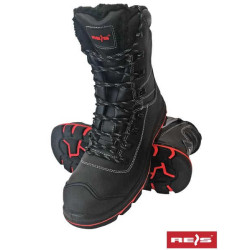 BUTY ROBOCZE REIS BRDIABLO SB FO SRA ZIMOWE ŚNIEGOWCE ZE SKÓRY CZARNO-CZERWONE