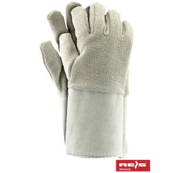 RĘKAWICE ROBOCZE REIS RFROTM TERMOODPORNE FROTTE 30CM BEŻOWE