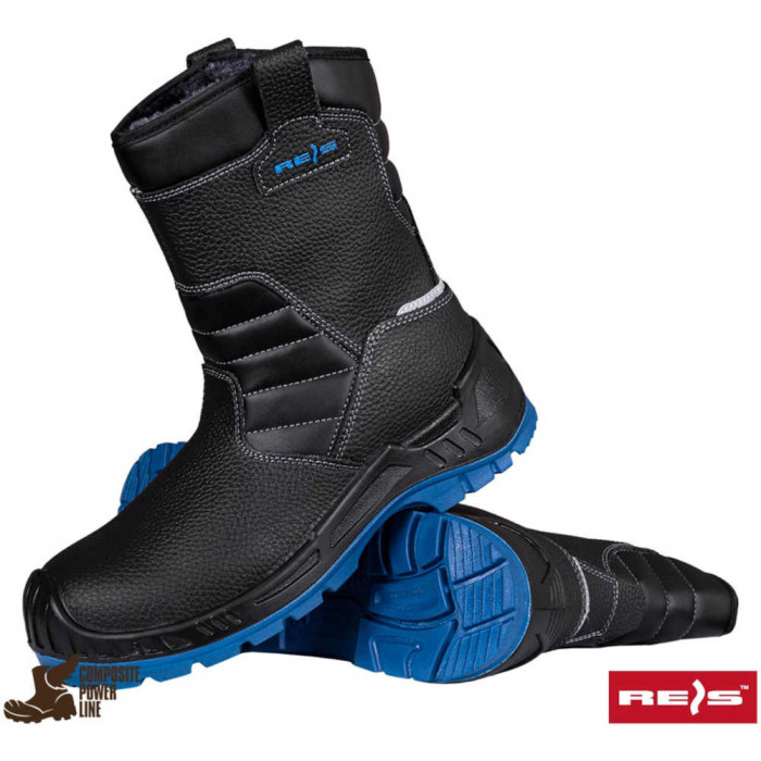 BUTY ROBOCZE REIS ŚNIEGOWCE BCISLANDIG S3 SRC ZE SKÓRY BYDLĘCEJ CZARNO-NIEBIESKIE