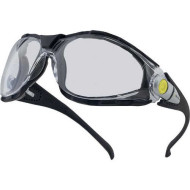 OKULARY OCHRONNE DELTA PLUS PACAYA LYVIZ FILTR UV NIEZAPAROWUJĄCE NIERYSUJĄCE BEZBARWNE CZARNO-SZARE