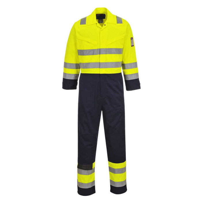 KOMBINEZON ROBOCZY MODAFLAME PORTWEST PRW-MV28YNR TRUDNOPALNY OSTRZEGAWCZY ŻÓŁTO-GRANATOWY