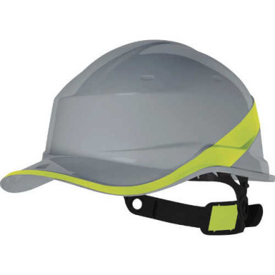 KASK BUDOWLANY HEŁM DELTA PLUS DIAMOND V OCHRONNY ABS REGULOWANY WYSOKA WIDOCZNOŚĆ SZARO-ŻÓŁTY