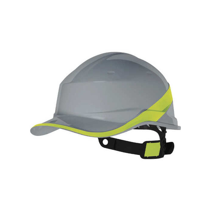 KASK BUDOWLANY HEŁM DELTA PLUS DIAMOND V OCHRONNY ABS REGULOWANY WYSOKA WIDOCZNOŚĆ SZARO-ŻÓŁTY