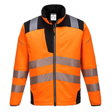 KURTKA ROBOCZA PORTWEST PRW-T402 OSTRZEGAWCZA SOFTSHELLOWA POMARAŃCZOWO-CZARNA
