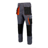 SPODNIE ROBOCZE PROCERA PROMAN STRETCH 250, DO PASA, WYTRZYMAŁE, FUNKCJONALNE, SZARO-ŻÓŁTE