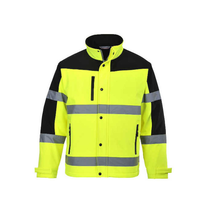 KURTKA ROBOCZA SOFTSHELL PORTWEST PRW-S429YER WODOODPORNA WIATROSZCZELNA OSTRZEGAWCZA ŻÓŁTO-CZARNA