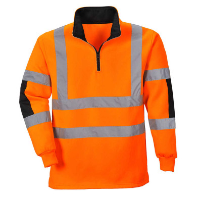 BLUZA ROBOCZA PORTWEST XENON RUGBY PRW-B308ORR OSTRZEGAWCZA POMARAŃCZOWO-CZARNA