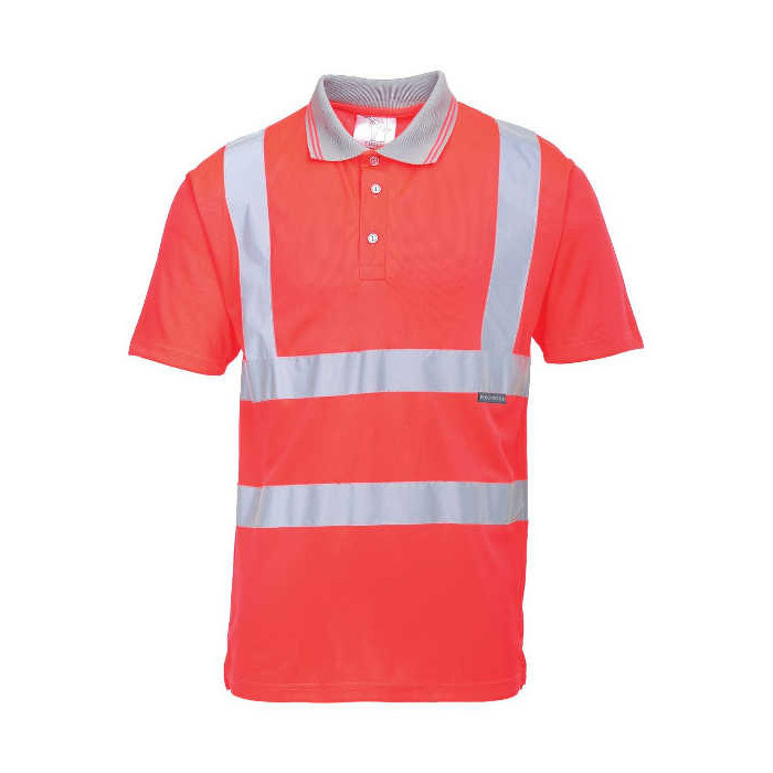 KOSZULKA POLO PORTWEST PRW-S477RER OSTRZEGAWCZA CZERWONA