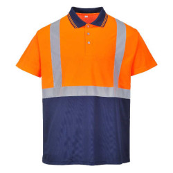 KOSZULKA POLO PORTWEST PRW-S479ONR OSTRZEGAWCZA POMARAŃCZOWO-GRANATOWA