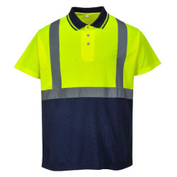 KOSZULKA POLO PORTWEST PRW-S479YNR OSTRZEGAWCZA ŻÓŁTO-GRANATOWA