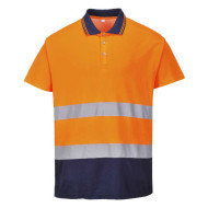 KOSZULKA POLO COTTON COMFORT PORTWEST PRW-S174YNR OSTRZEGAWCZA ODDYCHAJĄCA ŻÓŁTO-GRANATOWA