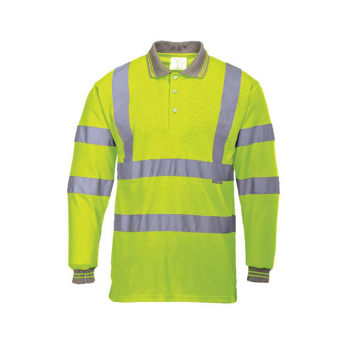 KOSZULKA POLO PORTWEST PRW-S277YER OSTRZEGAWCZA Z DŁUGIMI RĘKAWAMI ŻÓŁTA