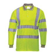 KOSZULKA POLO PORTWEST PRW-S277YER OSTRZEGAWCZA Z DŁUGIMI RĘKAWAMI ŻÓŁTA