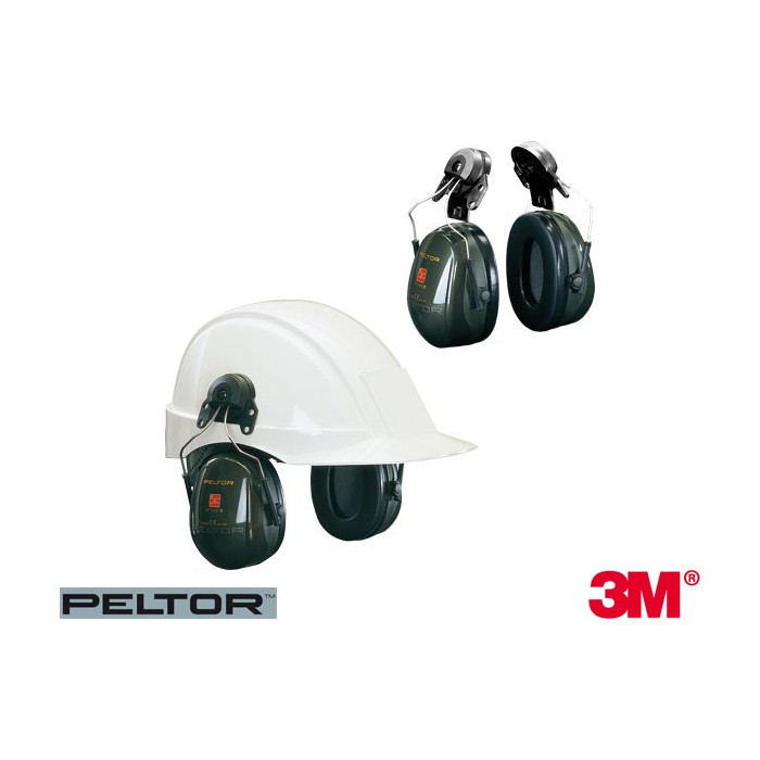 NAUSZNIKI PRZECIWHAŁASOWE 3M PELTOR 3M-H520P3E, NAHEŁMOWE, SNR 30dB, OLIWKOWE