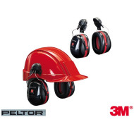 NAUSZNIKI PRZECIWHAŁASOWE 3M PELTOR 3M-H540P3E, NAHEŁMOWE, SNR 34dB, CZARNO-CZERWONE