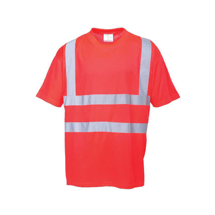 T-SHIRT PORTWEST PRW-S478RER OSTRZEGAWCZY CZERWONY