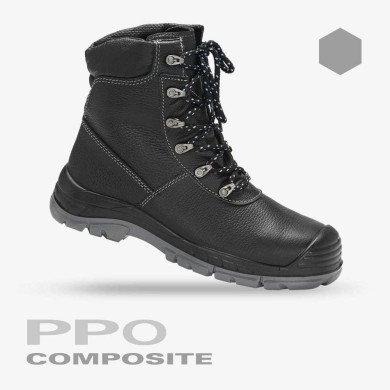 TRZEWIKI ROBOCZE PPO COMPOSITE 0158 S3 CI SRC SKÓRZANE LICOWE CZARNE