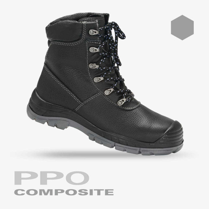 TRZEWIKI ROBOCZE PPO COMPOSITE 0158 S3 CI SRC SKÓRZANE LICOWE CZARNE