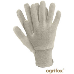 RĘKAWICE ROBOCZE OGRIFOX OX-UNDERS BAWEŁNIANE ZE ŚCIĄGACZEM ECRU