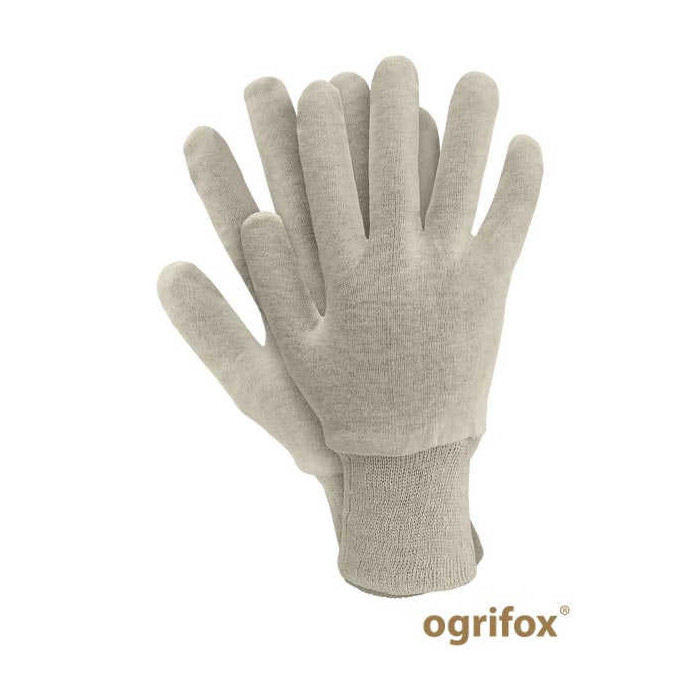 RĘKAWICE ROBOCZE OGRIFOX OX-UNDERS BAWEŁNIANE ZE ŚCIĄGACZEM ECRU