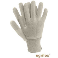 RĘKAWICE ROBOCZE OGRIFOX OX-UNDERS BAWEŁNIANE ZE ŚCIĄGACZEM ECRU