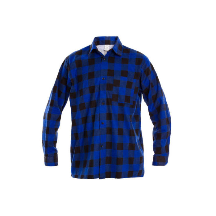 KOSZULA ROBOCZA PROCERA FLANELOWA, W KRATĘ, 100% BAWEŁNA, 170 g/m2, NIEBIESKA