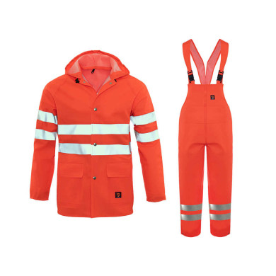 UBRANIE ROBOCZE PRZECIWDESZCZOWE PROCERA PROBALTIC FLUO, OSTRZEGAWCZE, Z TKANINY PROBALTIC, POMARAŃCZOWE