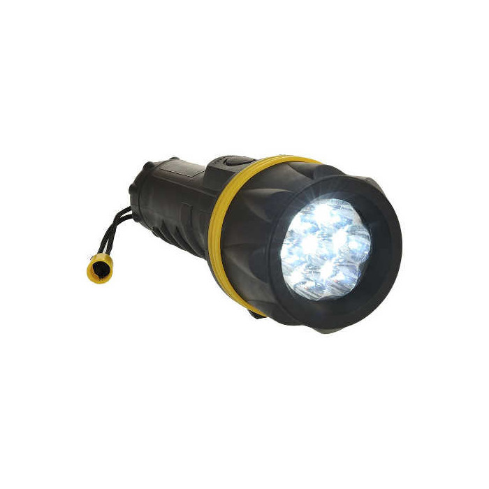 LATARKA PORTWEST PRW-PA60 WODOODPORNA 7 DIOD LED Z GUMY ABS CZARNO-ŻÓŁTA