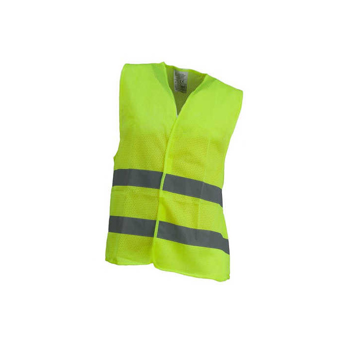 KAMIZELKA OSTRZEGAWCZA URGENT ODBLASKOWA, SIATKOWA, POLIESTER, ŻÓŁTA