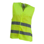 KAMIZELKA OSTRZEGAWCZA URGENT ODBLASKOWA, SIATKOWA, POLIESTER, ŻÓŁTA