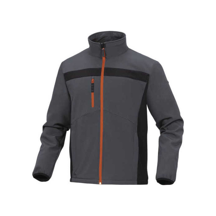 BLUZA ROBOCZA DELTA PLUS LULEA2 SOFTSHELLOWA SZARO POMARAŃCZOWA PRAKTYCZNA