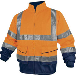 BLUZA ROBOCZA DELTA PLUS PANOSTYLE PHVE2 OSTRZEGAWCZA POMARAŃCZOWO-GRANATOWA