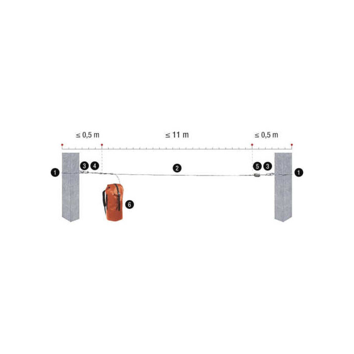 SYSTEM ASEKURACJI DELTA PLUS CABLE LINE LV301 POZIOM LINOWY 12M ZE STALI