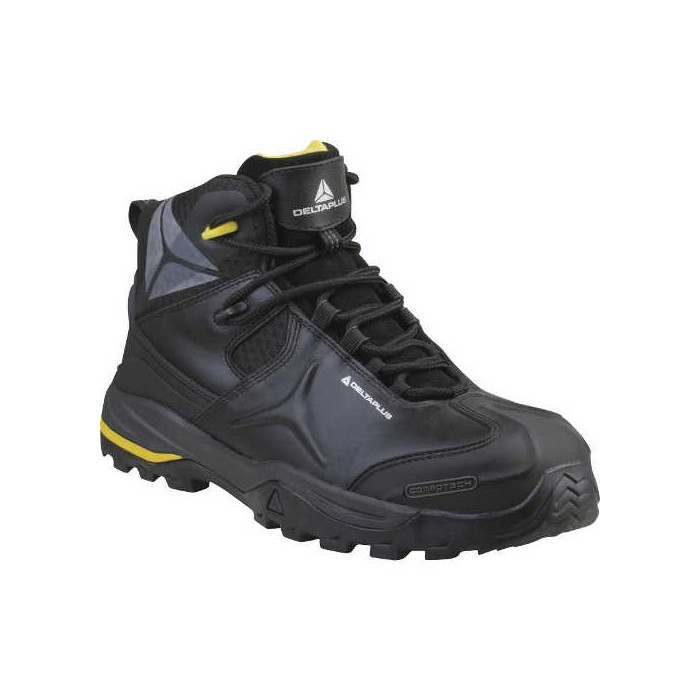 TRZEWIKI ROBOCZE DELTA PLUS TREK WORK TW402 S3 SRC, SKÓRZANE, WODOODPORNE, BEZ METALU, CZARNE