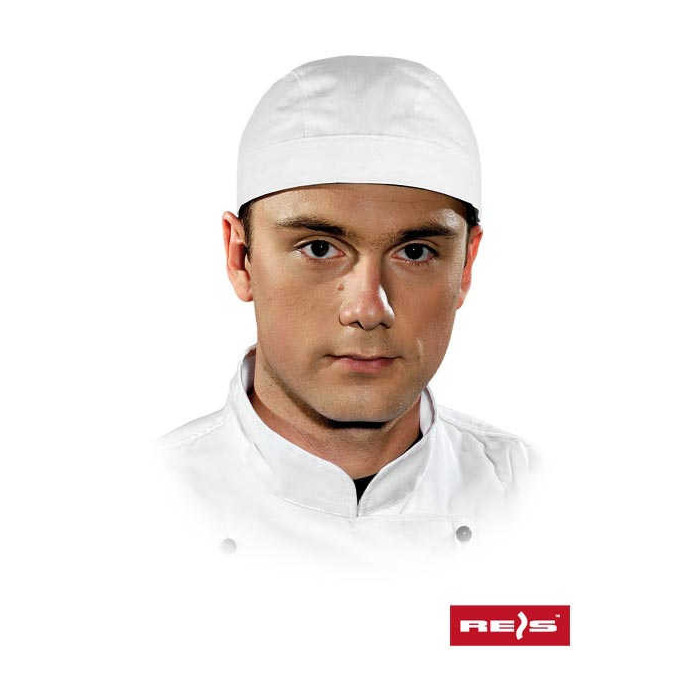 CZAPKA KUCHARSKA REIS CZPIRAT BANDANA 100% BAWEŁNA BIAŁA