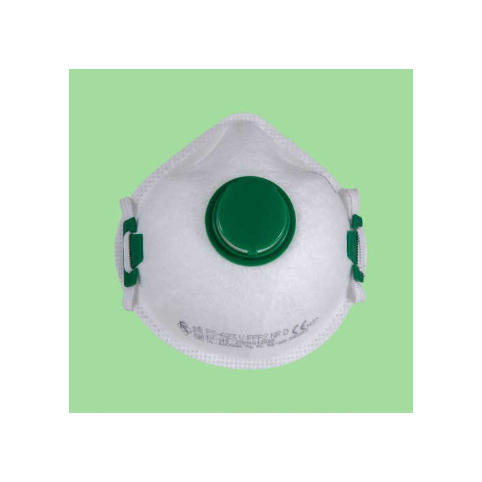 PÓŁMASKA FILTRUJĄCA FILTER SERVICE FS 623V FFP2 NR D Z ZAWOREM OP. 50 SZT. BIAŁO-ZIELONA