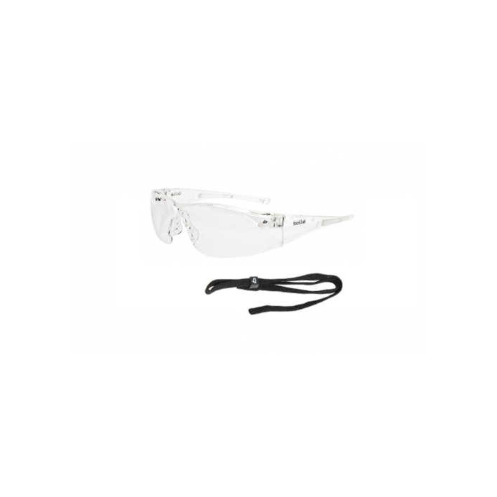OKULARY OCHRONNE BOLLE SAFETY RUSHPSI, POLIWĘGLAN, PRZEZROCZYSTE, LEKKIE, SPORTOWE, ANTI-FOG, OCHRONA UVA UVB