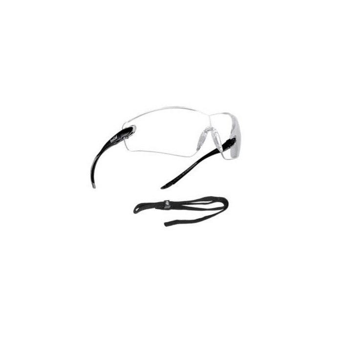 OKULARY OCHRONNE BOLLE SAFETY COBRA Z PASKIEM, POLIWĘGLAN, PRZEZROCZYSTE, LEKKIE, ANTI-SCRATCH, ANTI-FOG, OCHRONA UVA UVB