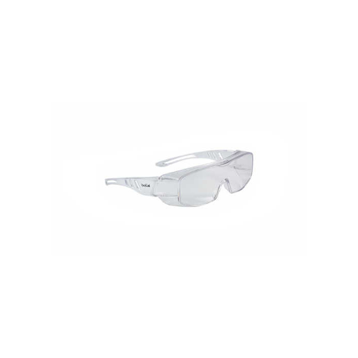 OKULARY OCHRONNE BOLLE SAFETY OVERLIGHT PRZEZROCZYSTE, POLIWĘGLAN, OTG, ANTI-SCRATCH, ANTI-FOG, OCHRONA UVA/UVB