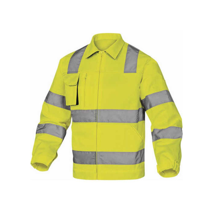 BLUZA ROBOCZA DELTA PLUS MACH2 OSTRZEGAWCZA ŻÓŁTA KLASA 2 ODBLASKOWA S-3XL