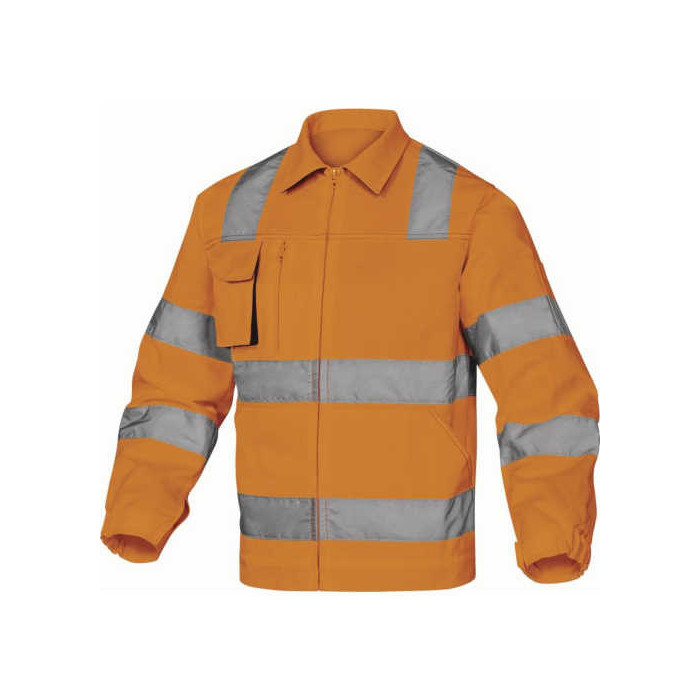 BLUZA ROBOCZA DELTA PLUS MACH2 OSTRZEGAWCZA POMARAŃCZOWA KLASA 2 ODBLASKOWA S-3XL