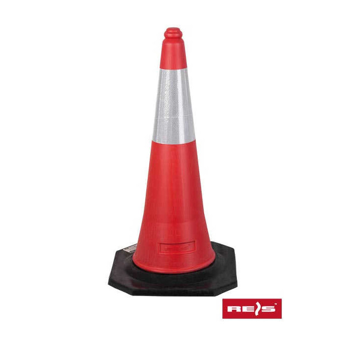 PACHOŁEK OSTRZEGAWCZY REIS TRAFFIC-CONE-RP75 Z PASEM ODLBLASKOWYM CZERWONY