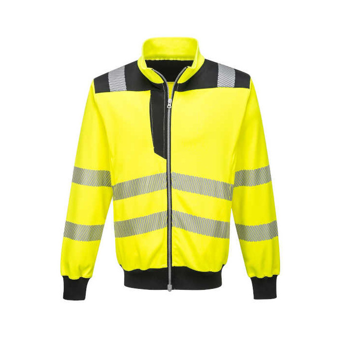 SWETER ROBOCZY PORTWEST PRW-PW370 OSTRZEGAWCZY NA ZAMEK  ŻÓŁTO-CZARNY