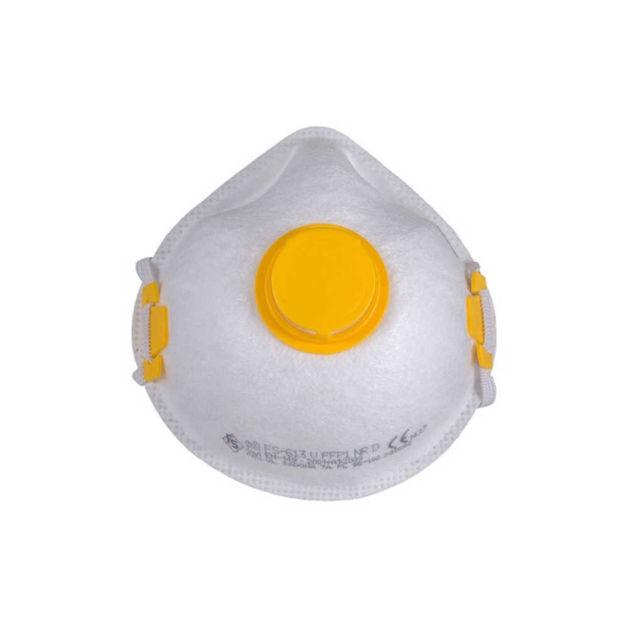 PÓŁMASKA FILTRUJĄCA FILTER SERVICE FS 613V FFP1 NR D Z ZAWOREM SERIA 600 BIAŁO-ŻÓŁTA OCHRONA DRÓG ODDECHOWYCH