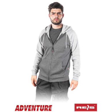 BLUZA ROBOCZA REIS ADVENTURE ONIX Z KAPTUREM Z POLARU CIEMNOSZARO-SZARA