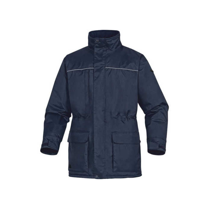 KURTKA ROBOCZA DELTA PLUS HELSINKI2 OCIEPLANA Z KAPTUREM POWLEKANA PVC POLIESTER GRANATOWA S-3XL