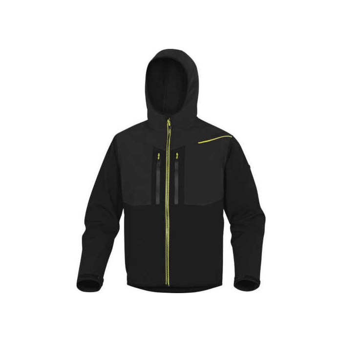 BLUZA ROBOCZA DELTA PLUS HORTEN2 Z KAPTUREM SOFTSHELLOWA CZARNO-ŻÓŁTA S-3XL