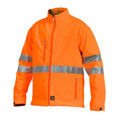 KURTKA ROBOCZA SOFTSHELL PROCERA ŻÓŁTA Z PASAMI ODBLASKOWYMI WODOODPORNA ODDYCHAJĄCA